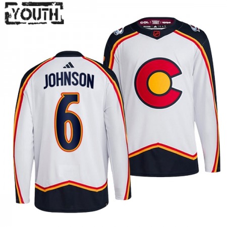 Colorado Avalanche Dresy Erik Johnson 6 Adidas 2022-23 Bílý Reverse Retro 2.0 Authentic - Dětské Colorado Avalanche Dresy Erik Johnson 6 Adidas 2022-23 Bílý Reverse Retro 2.0 Authentic - Dětské